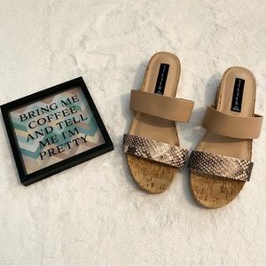STEVEN English Sandal Wedge Cork Python Size 9